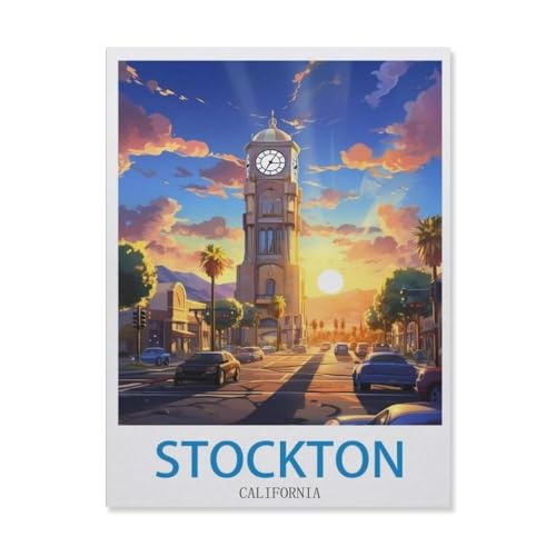 Stockton, Kalifornien，Papier Puzzle 1000 Teile Spielzeug Für Erwachsene Dekompressionsspiel（50x70cm）-EG34 von YYHMKBYY