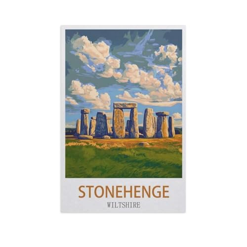 Stonehenge, Wiltshire，Puzzles, 1000-teiliges Puzzle Für Erwachsene Und Kinder Ab 10 Jahren（38x26cm）-FY41 von YYHMKBYY