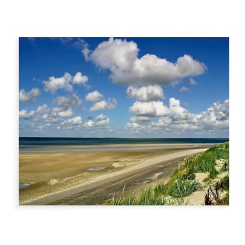 Strand bei De Muy，1000 Teile, Puzzle Aus Papier Für Erwachsene Und Kinder Ab 12 Jahren, Lernspielzeug（38x26cm）-AW27 von YYHMKBYY