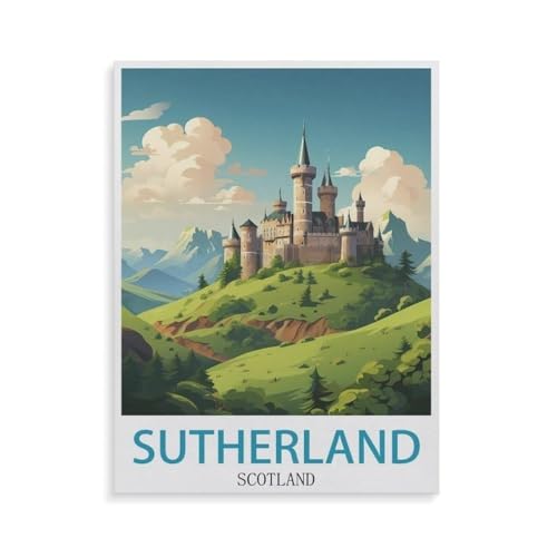 Sutherland Schottland，1000 Teile Puzzles, Holz Craft, Hochwertiges Modernes Puzzle, DIY, Für Erwachsene Und Kinder Ab 12 Jahren（75x50cm）-GR38 von YYHMKBYY