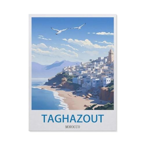 Taghazout EK68 Marokko-Puzzle, klassisches Puzzle, Lernspiele, Spielzeug, bestes Geschenk für Erwachsene und Kinder (75 x 50 cm), 1000 Teile von YYHMKBYY