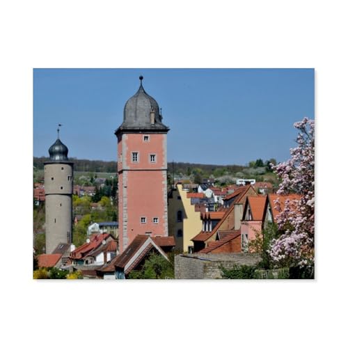 Taubenturm und Klingentorturm，1000 Teile Puzzles, Holz Craft, Hochwertiges Modernes Puzzle, DIY, Für Erwachsene Und Kinder Ab 12 Jahren（75x50cm）-AV21 von YYHMKBYY