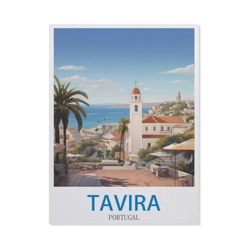 Tavira, Portugal, 1000 Teile Puzzle für Erwachsene, Kinder, Jugendliche, Intelligenz, Stressabbau, Unterhaltung, Papier, Spielzeug, Basteln, Geburtstag (38 x 26 cm) -DY50 von YYHMKBYY