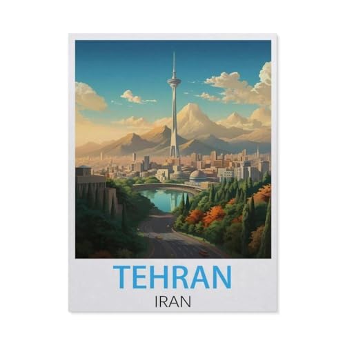 Teheran Iran Vintage Reiseposter，Puzzles 1000 Teile für Erwachsene, Klassische Puzzle Jungen Mädchen Puzzle für Kinder Teenager Lernspiel Spielzeug（38x26cm）-BH37 von YYHMKBYY