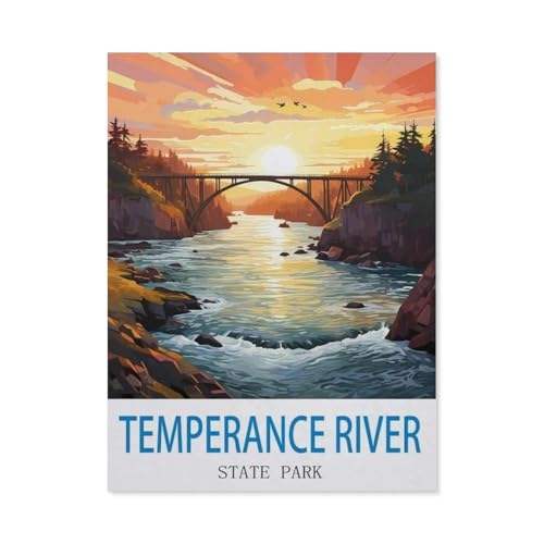 Temperance River State Park – Vintage Reiseplakate，Papier Puzzle 1000 Teile Spielzeug Für Erwachsene Dekompressionsspiel（50x70cm）-CV3 von YYHMKBYY