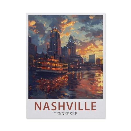Tennessee Nashville，Puzzle 1000 Teile Holz Puzzle Erwachsene Kinder Lernspielzeug Familie Dekompressionsspiel（75x50cm）-AZ35 von YYHMKBYY
