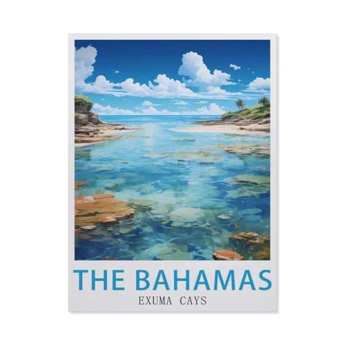 The Bahamas Exuma Cays, 1000 Teile, kreatives Papierpuzzle, schwer, großes Lernpuzzle, Anti-Stress-Spielzeug für Erwachsene und Kinder, Unterhaltungsgeschenk (50 x 70 cm) - EV30 von YYHMKBYY
