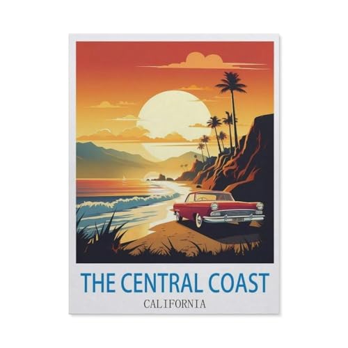 The Central Coast, Kalifornien，Puzzle 1000 Teile Holz Puzzle Erwachsene Kinder Lernspielzeug Familie Dekompressionsspiel（75x50cm）-CL49 von YYHMKBYY