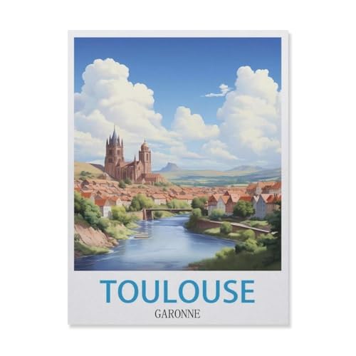 Toulouse Garonne，Papier Puzzle 1000 Teile Spielzeug Für Erwachsene Dekompressionsspiel（38x26cm）-GL66 von YYHMKBYY
