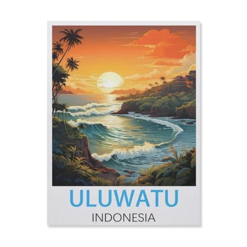 Uluwatu, Indonesien，Papier Puzzle 1000 Teile Spielzeug Für Erwachsene Dekompressionsspiel（38x26cm）-FM72 von YYHMKBYY