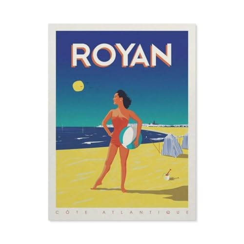 Vintage Royan Reiseposter Frankreich Atlantikküste，Puzzle 1000 Teile Erwachsene Kinde Spaß Lernspielzeug Geschenke（38x26cm）-BM65 von YYHMKBYY
