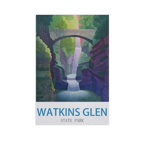 Watkins Glen, New York State Park，Puzzle 1000 Teile,Intellektuelle Entwicklung Pädagogisches Nach Hause Interessante Dekompression Brain Challenge Puzzle Für Jugendliche Kinder（75x50cm）-GC89 von YYHMKBYY