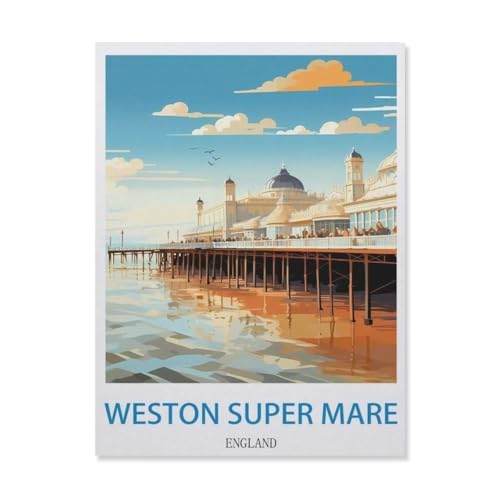 Weston Super Mare, England，Puzzle 1000 Teile Holz Puzzle Erwachsene Kinder Lernspielzeug Familie Dekompressionsspiel（75x50cm）-EI51 von YYHMKBYY