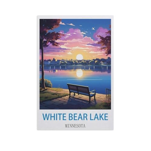 White Bear Lake, Minnesota，1000 Teile Puzzle Erwachsene Dekompressionsspielzeug Erwachsene Ideales Pädagogisches Puzzle Erwachsene Spiele Geschenk（38x26cm）-GE37 von YYHMKBYY