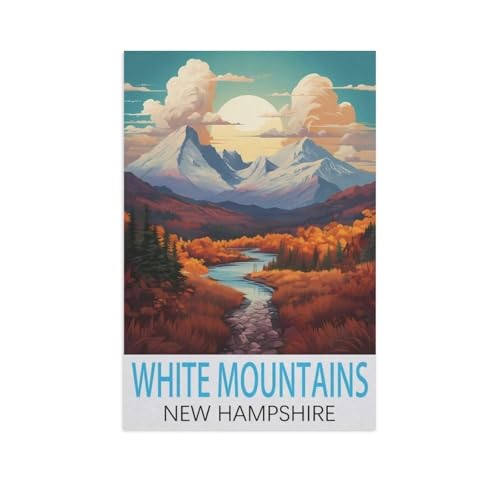 White Mountains New Hampshire，Puzzles 1000 Teile für Erwachsene, Klassische Puzzle Jungen Mädchen Puzzle für Kinder Teenager Lernspiel Spielzeug（38x26cm）-FR80 von YYHMKBYY