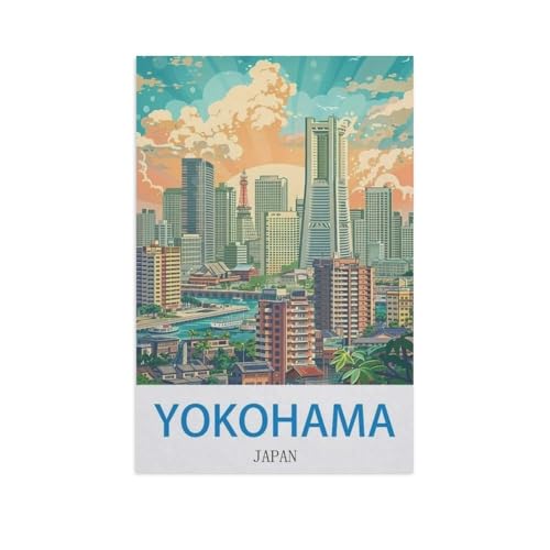 Yokohama, Japan，Holz Puzzle 1000 Teile Spielzeug Für Erwachsene Dekompressionsspiel（75x50cm）-GA65 von YYHMKBYY