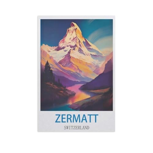 Zermatt, der Schweiz，Puzzles, 1000-teiliges Puzzle Für Erwachsene Und Kinder Ab 10 Jahren（75x50cm）-GD55 von YYHMKBYY