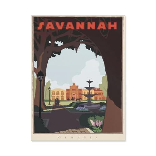 klassisches Puzzle 1000 Stück，Savannah Georgia Park，Einzigartige Heimdekorationen Und Geschenke（38x26cm）-BK70 von YYHMKBYY