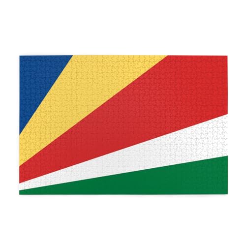 Jigsaw Puzzles1000 Teile Yyhwhjde Flagge der Seychellen Drucke Pädagogische Intellektuelle Holzpuzzles, lustige Puzzles, Stressabbau-Spiel von YYHWHJDE