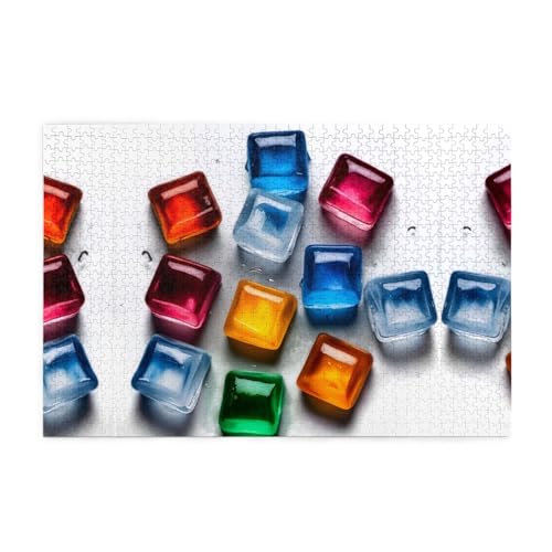 Puzzles, 1000 Teile Yyhwhjde farbige Eiswürfel, Drucke, hochwertiges Holzpuzzle für Erwachsene und Kinder, lustige Puzzles, stressabbauende Puzzles Puzzles, 1000 Teile Yyhwhjde farbige Eiswürfel, Drucke, hochwertiges Holzpuzzle für Erwachsene und Kinder, lustige Puzzles, stressabbauende Puzzles von YYHWHJDE