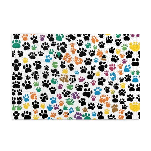 Puzzles1000 Teile YYHWHJDE Bunte Hundepfotenabdruck-schwarzes Bild, pädagogische intellektuelle Holzpuzzles, lustige Puzzles, Stressabbau-Puzzles Puzzles1000 Teile YYHWHJDE Bunte Hundepfotenabdruck-schwarzes Bild, pädagogische intellektuelle Holzpuzzles, lustige Puzzles, Stressabbau-Puzzles von YYHWHJDE