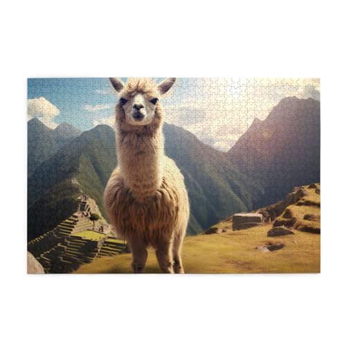 Puzzles1000 Teile YYHWHJDE Lama Drucke Pädagogische Intellektuelle Holzpuzzles Lustige Puzzles Stressabbau-Spiel von YYHWHJDE