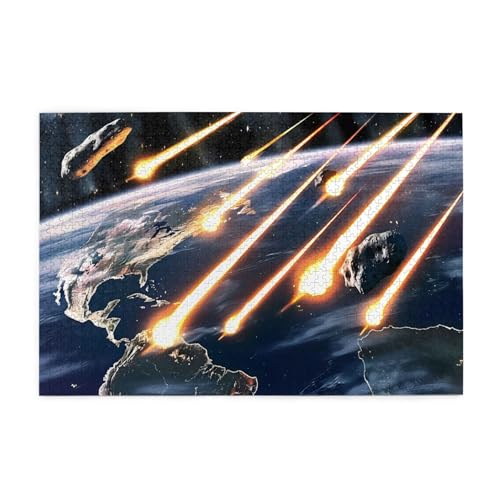 Puzzles1000 Teile YYHWHJDE Meteoriten-Schlagdrucke, hochwertiges Holzpuzzle für Erwachsene und Kinder, lustige Puzzles, Stressabbau-Puzzles von YYHWHJDE