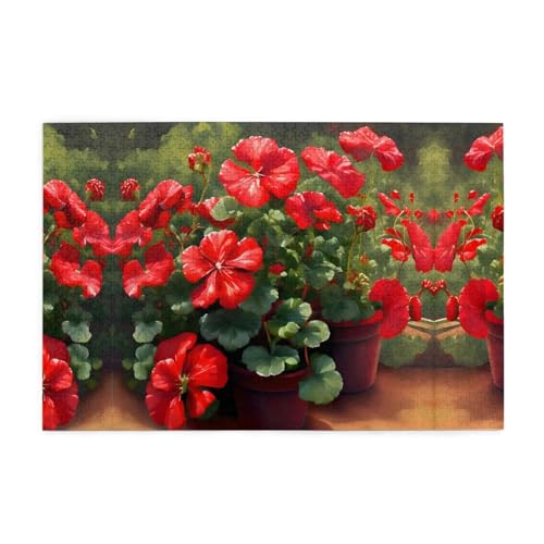 Puzzles1000 Teile YYHWHJDE Rote Geranien Bild Pädagogische Intellektuelle Holzpuzzles Lustige Puzzles Stressabbau Puzzles Puzzles1000 Teile YYHWHJDE Rote Geranien Bild Pädagogische Intellektuelle Holzpuzzles Lustige Puzzles Stressabbau Puzzles von YYHWHJDE