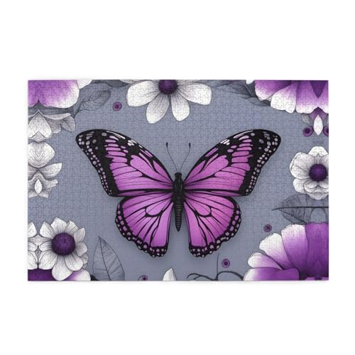 Puzzles1000 Teile YYHWHJDE Schöne Lila Schmetterling Blumenbild Pädagogische Intellektuelle Holzpuzzles Lustige Puzzles Stressabbau Puzzles Puzzles1000 Teile YYHWHJDE Schöne Lila Schmetterling Blumenbild Pädagogische Intellektuelle Holzpuzzles Lustige Puzzles Stressabbau Puzzles von YYHWHJDE
