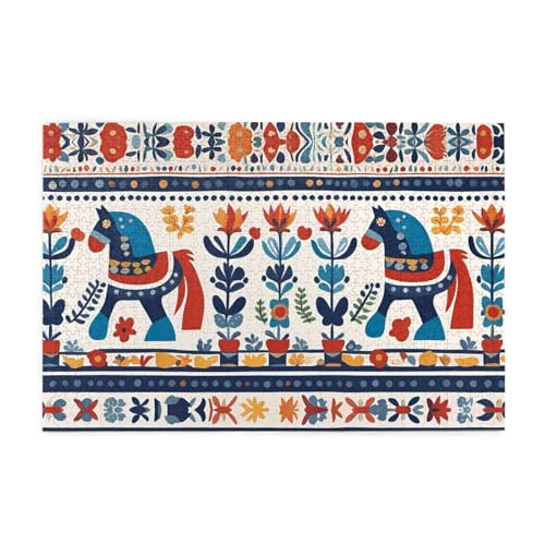 Puzzles1000 Teile YYHWHJDE Schwedisches Dala-Pferd Volksbild Pädagogisches Intellektuelles Holzpuzzles, lustige Puzzles, Stressabbau-Puzzles Puzzles1000 Teile YYHWHJDE Schwedisches Dala-Pferd Volksbild Pädagogisches Intellektuelles Holzpuzzles, lustige Puzzles, Stressabbau-Puzzles von YYHWHJDE