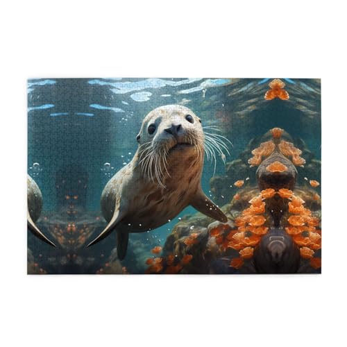 Puzzles1000 Teile YYHWHJDE Seal Welpe im Wasser Bild Pädagogische Intellektuelle Holzpuzzles Lustige Puzzles Stressabbau Puzzles Puzzles1000 Teile YYHWHJDE Seal Welpe im Wasser Bild Pädagogische Intellektuelle Holzpuzzles Lustige Puzzles Stressabbau Puzzles von YYHWHJDE