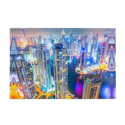 Puzzles1000 Teile YYHWHJDE Splendid Stadt Drucke Pädagogische Intellektuelle Holzpuzzles Lustige Puzzles Stressabbau-Spiel von YYHWHJDE