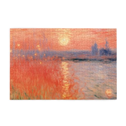 Puzzles1000 Teile YYHWHJDE Wasserwellen Drucke Pädagogische Intellektuelle Holzpuzzles Lustige Puzzles Stressabbau-Spiel von YYHWHJDE