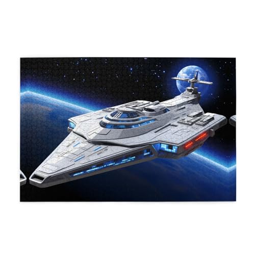 Puzzles1000 Teile YYHWHJDE Weltraumschiff Drucke Pädagogische Intellektuelle Holzpuzzles Lustige Puzzles Stressabbau Spiel von YYHWHJDE