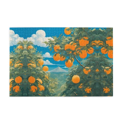 Puzzles1000 Teile YYHWHJDE viele große Orangen Muster Qualität Holzpuzzle für Erwachsene und Kinder, lustige Puzzles, Stressabbau Puzzles von YYHWHJDE
