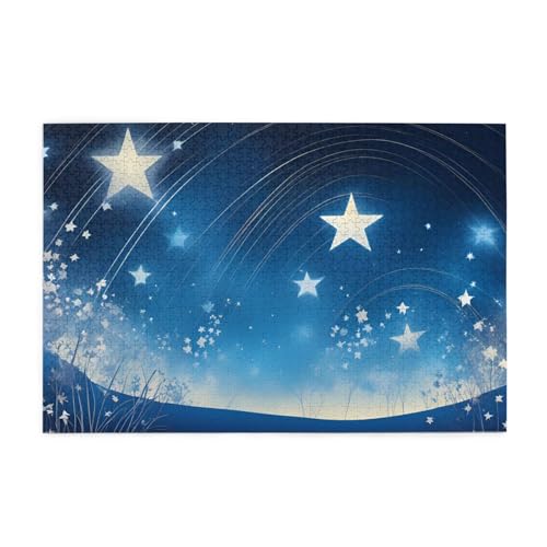 Puzzles1000 Teile Yyhwhjde Blauer Sternenhimmel Drucke Pädagogische Intellektuelle Holzpuzzles Lustige Puzzles Stressabbau-Spiel von YYHWHJDE