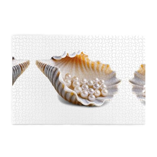 Puzzles1000 Teile Yyhwhjde Blinkende Perlen Muscheln Drucke Qualität Holzpuzzle für Erwachsene und Kinder, lustige Puzzles, Stressabbau Puzzles von YYHWHJDE