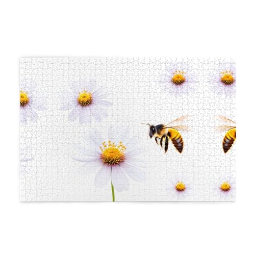 Puzzles1000 Teile Yyhwhjde Busy Bees Collecting Honey Prints Hochwertiges Holzpuzzle für Erwachsene und Kinder, lustige Puzzles, Stressabbau-Puzzles Puzzles1000 Teile Yyhwhjde Busy Bees Collecting Honey Prints Hochwertiges Holzpuzzle für Erwachsene und Kinder, lustige Puzzles, Stressabbau-Puzzles von YYHWHJDE