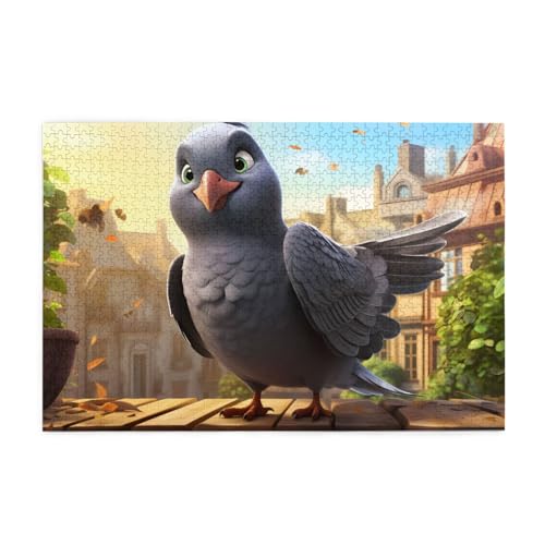 Puzzles1000 Teile Yyhwhjde Cartoon Taubendrucke Pädagogische Intellektuelle Holzpuzzles Lustige Puzzles Stressabbau Spiel von YYHWHJDE