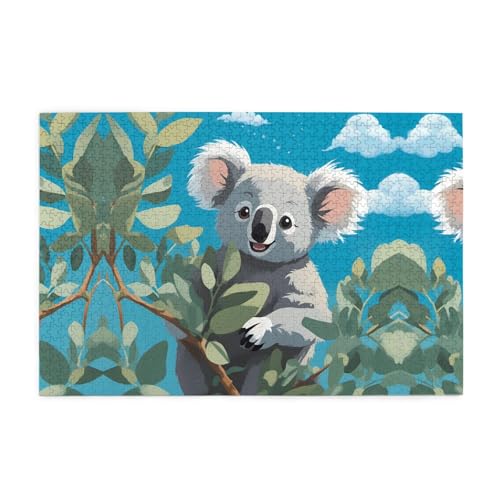 Puzzles1000 Teile Yyhwhjde Cute Cartoon Koala Muster Qualität Holzpuzzle für Erwachsene und Kinder, lustige Puzzles, Stressabbau Puzzles von YYHWHJDE