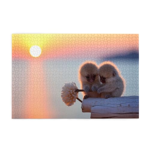 Puzzles1000 Teile Yyhwhjde Daumenaffe Spieldrucke Pädagogische Intellektuelle Holzpuzzles, lustige Puzzles, Stressabbau-Spiel von YYHWHJDE