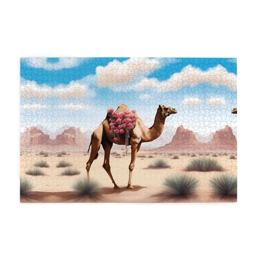 Puzzles1000 Teile Yyhwhjde Ein schönes Kamelmuster Qualität Holzpuzzle für Erwachsene und Kinder, lustige Puzzles, Stressabbau-Puzzles von YYHWHJDE