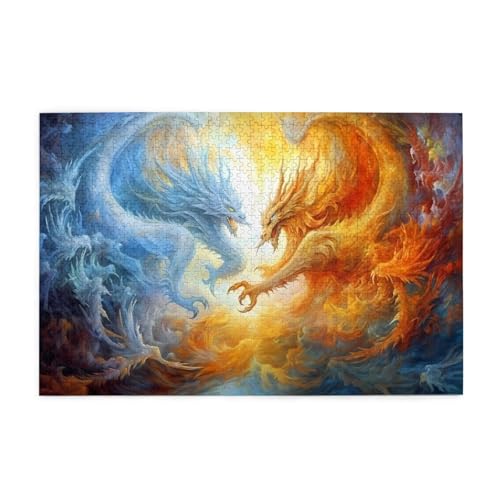 Puzzles1000 Teile Yyhwhjde Eis- und Feuermonster-Drucke, hochwertiges Holzpuzzle für Erwachsene und Kinder, lustige Puzzles, Stressabbau-Puzzles Puzzles1000 Teile Yyhwhjde Eis- und Feuermonster-Drucke, hochwertiges Holzpuzzle für Erwachsene und Kinder, lustige Puzzles, Stressabbau-Puzzles von YYHWHJDE