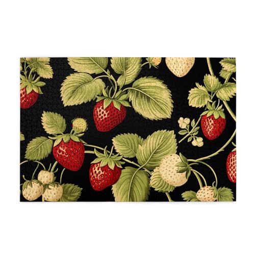 Puzzles1000 Teile Yyhwhjde Erdbeerernte Drucke Pädagogische Intellektuelle Holzpuzzles, lustige Puzzles, Stressabbau-Spiel von YYHWHJDE