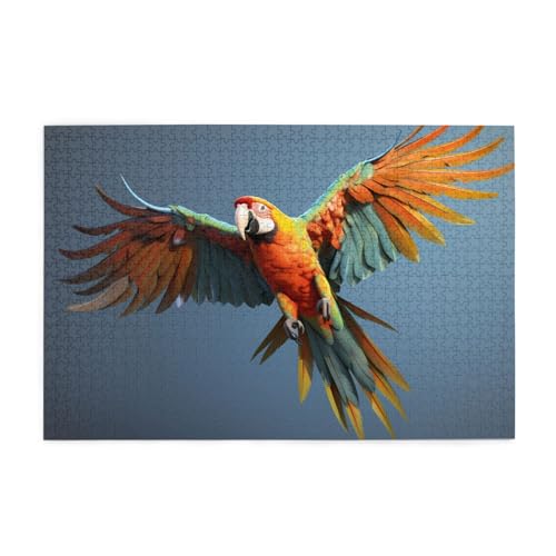 Puzzles1000 Teile Yyhwhjde Fliegender Papagei Drucke Pädagogische Intellektuelle Holzpuzzles Lustige Puzzles Stressabbau-Spiel von YYHWHJDE