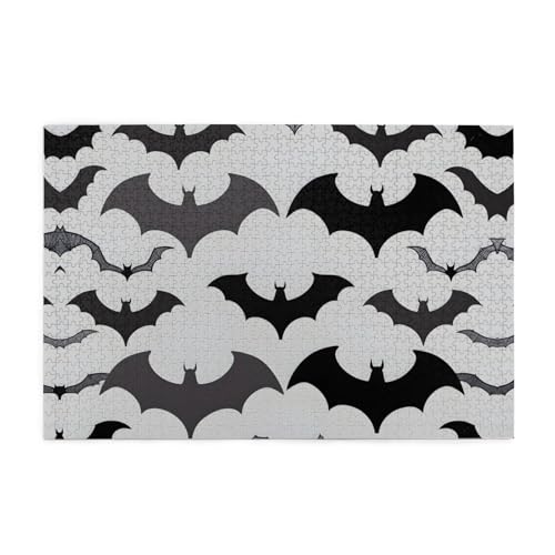 Puzzles1000 Teile Yyhwhjde Halloween-Fledermäuse Graues Bild Pädagogische Intellektuelle Holzpuzzles, lustige Puzzles, Stressabbau-Puzzles Puzzles1000 Teile Yyhwhjde Halloween-Fledermäuse Graues Bild Pädagogische Intellektuelle Holzpuzzles, lustige Puzzles, Stressabbau-Puzzles von YYHWHJDE