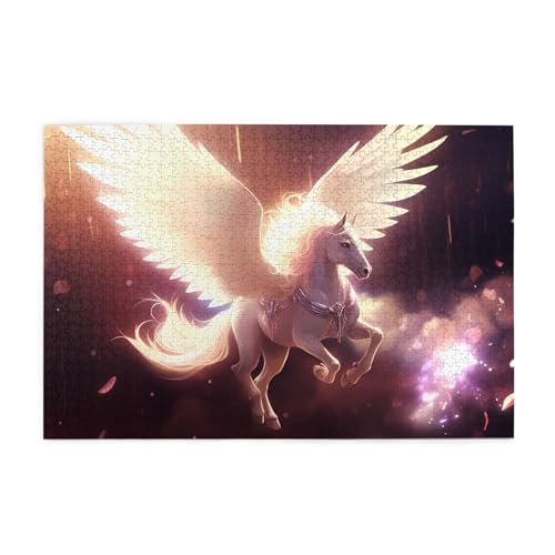 Puzzles1000 Teile Yyhwhjde Heiliger Pegasus Drucke Pädagogische Intellektuelle Holzpuzzles, lustige Puzzles, Stressabbau-Spiel von YYHWHJDE