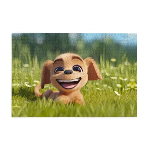 Puzzles1000 Teile Yyhwhjde Hund im Gras druckt hochwertiges Holzpuzzle für Erwachsene und Kinder, lustige Puzzles, stressabbauende Puzzles Puzzles1000 Teile Yyhwhjde Hund im Gras druckt hochwertiges Holzpuzzle für Erwachsene und Kinder, lustige Puzzles, stressabbauende Puzzles von YYHWHJDE