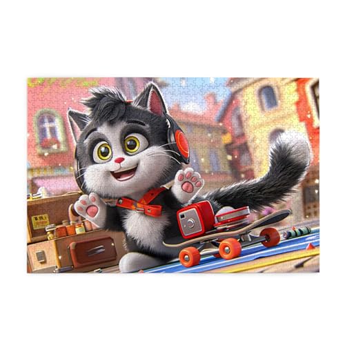 Puzzles1000 Teile Yyhwhjde Kätzchen Roller Drucke Qualität Holzpuzzle für Erwachsene und Kinder, lustige Puzzles, Stressabbau Puzzles Puzzles1000 Teile Yyhwhjde Kätzchen Roller Drucke Qualität Holzpuzzle für Erwachsene und Kinder, lustige Puzzles, Stressabbau Puzzles von YYHWHJDE