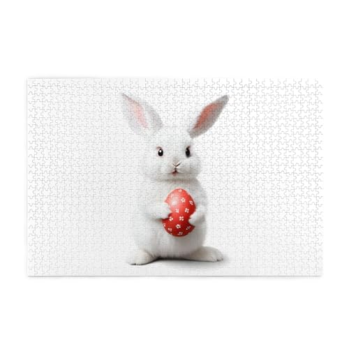 Puzzles1000 Teile Yyhwhjde Kleines weißes Kaninchen mit Osterei-Drucken, hochwertiges Holzpuzzle für Erwachsene und Kinder, lustige Puzzles, stressabbauende Puzzles Puzzles1000 Teile Yyhwhjde Kleines weißes Kaninchen mit Osterei-Drucken, hochwertiges Holzpuzzle für Erwachsene und Kinder, lustige Puzzles, stressabbauende Puzzles von YYHWHJDE
